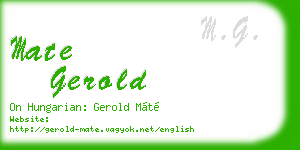 mate gerold business card
